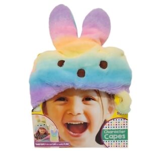 Peeps Character Bunny Hooded Plush Rainbow Cape/Blanket With Pouch
